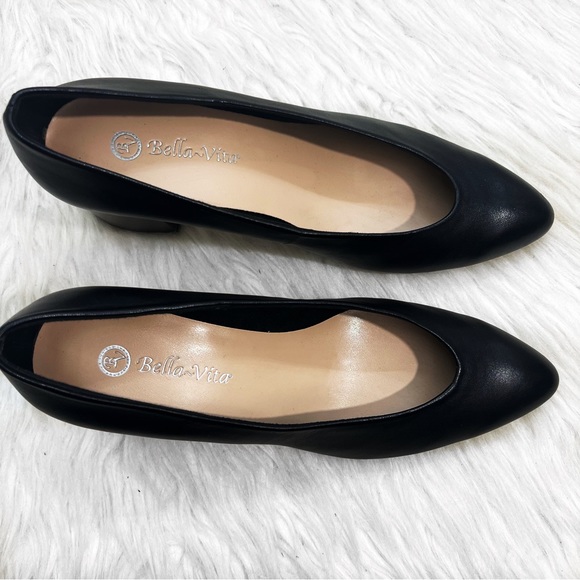 Bella Vita Nara Block Heel Pump Almond Toe Classic Black Size 11 Medium Width - Picture 4 of 10